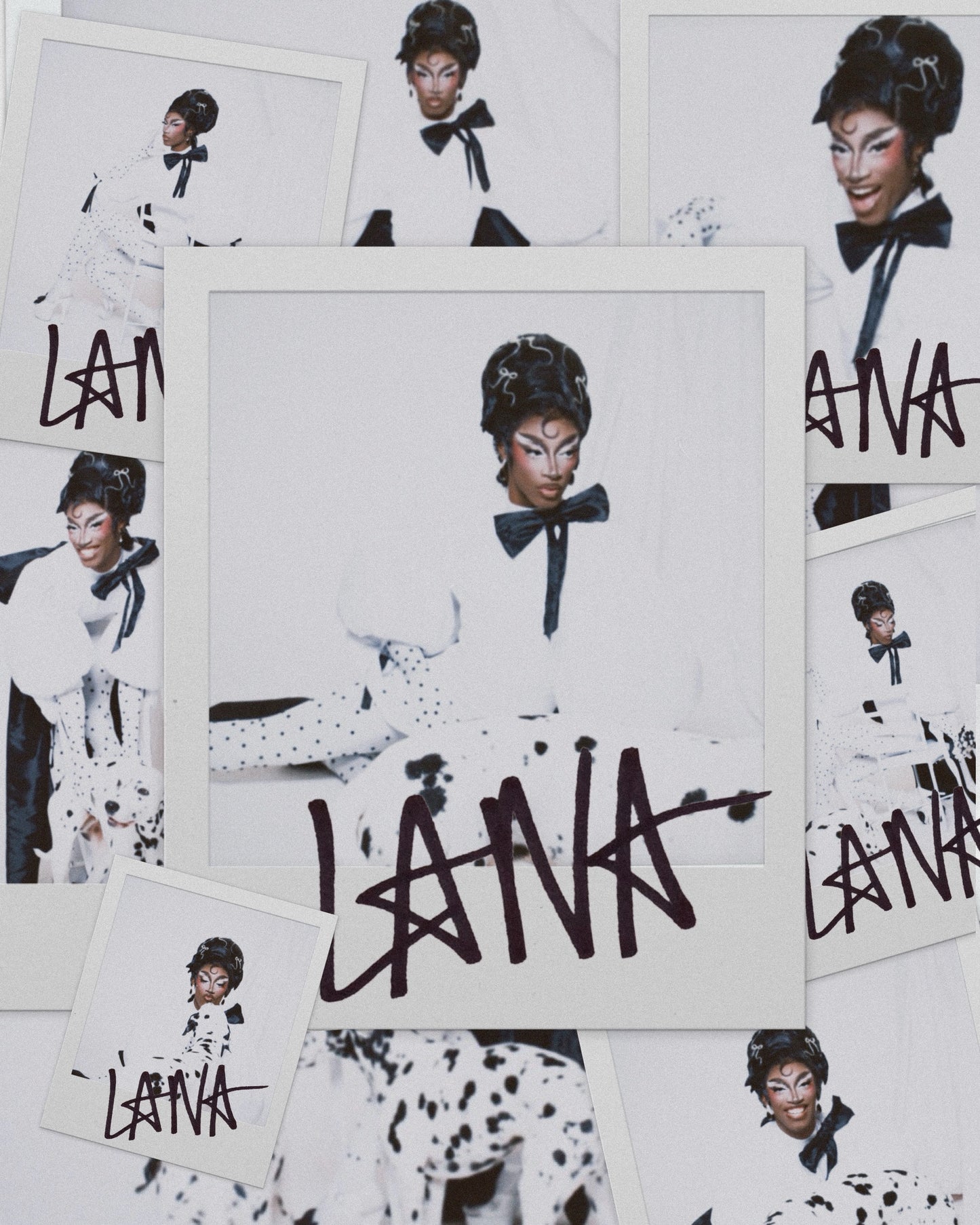 LANA JA’RAE SIGNED POLAROIDS: BLACK AND WHITE BALL